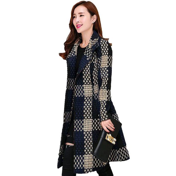 women's wool & blends women 2021 autumn winter tweed warm long coat female slim lapel woolen overcoat casual outwear plus size 6xl t72, Black
women's wool & blends women 2021 autumn winter tweed warm long coat female slim lapel woolen overcoat casual outwear plus size 6xl t72, Black