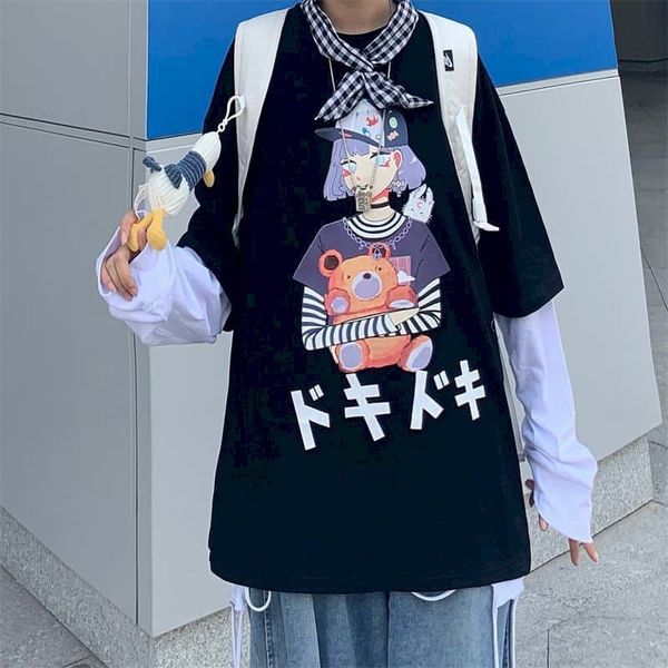 2021 new style harajuku impression cartoons released autumn fake two japanese t-shirts tshirt of women t gothic shirt ie07, White
2021 new style harajuku impression cartoons released autumn fake two japanese t-shirts tshirt of women t gothic shirt ie07, White