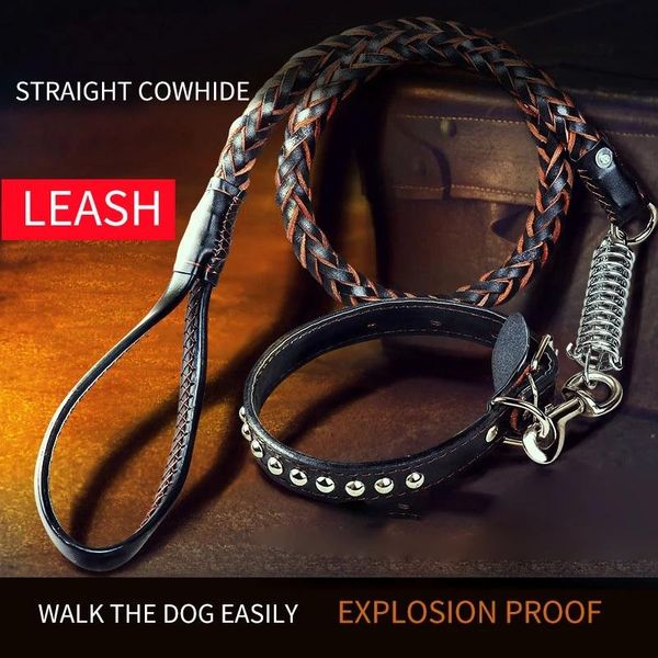 dog collars & leashes medium large cowhide walking rope chain leather collar traction golden retriever explosion-proof do
dog collars & leashes medium large cowhide walking rope chain leather collar traction golden retriever explosion-proof do