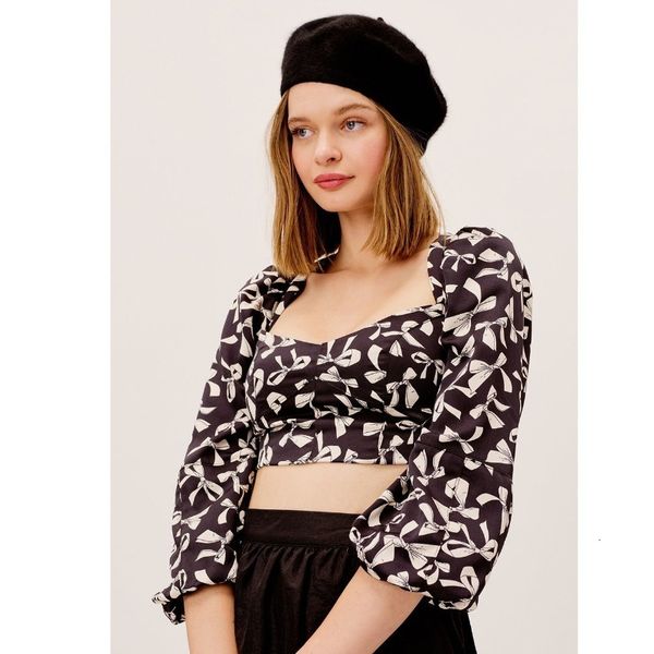 love 2021 spring new women's shirt cotton black pullover square neck trumpet long sleeve high waist navel bow print y2k xfju, White
love 2021 spring new women's shirt cotton black pullover square neck trumpet long sleeve high waist navel bow print y2k xfju, White