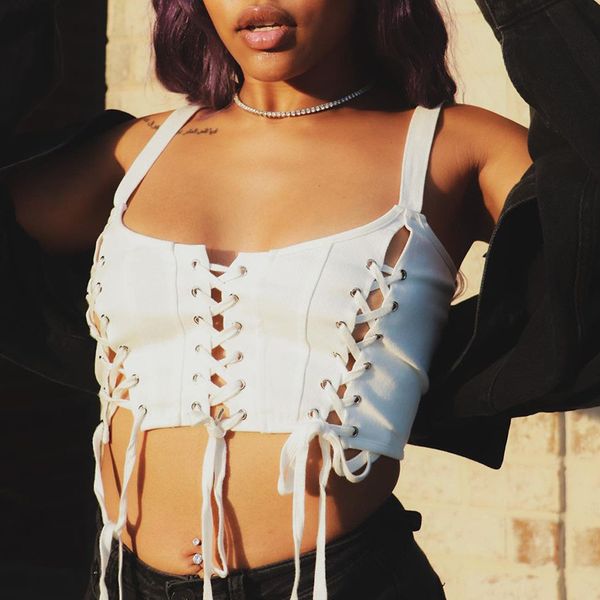 fashion sleeveless bandage lace up tie crop for women backless tanks girls white cropped streetwear
fashion sleeveless bandage lace up tie crop for women backless tanks girls white cropped streetwear