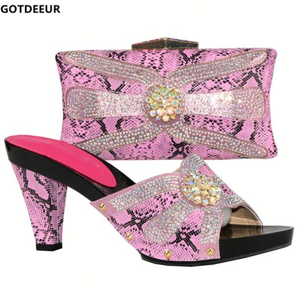 dress shoes pink color italian with matching bags shoe and bag set decorated rhinestone party for women, Black
dress shoes pink color italian with matching bags shoe and bag set decorated rhinestone party for women, Black