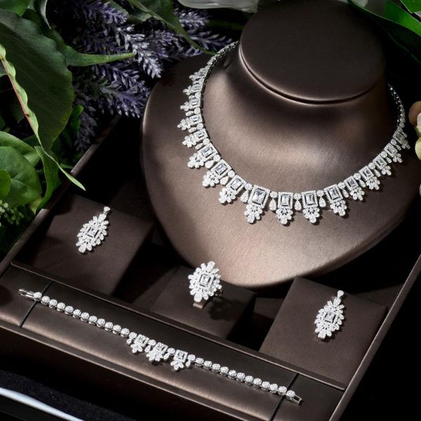 earrings & necklace hibride elegant luxury square design wedding accessories bride jewelry set cz and earring parrure bijoux n-703, Silver
earrings & necklace hibride elegant luxury square design wedding accessories bride jewelry set cz and earring parrure bijoux n-703, Silver