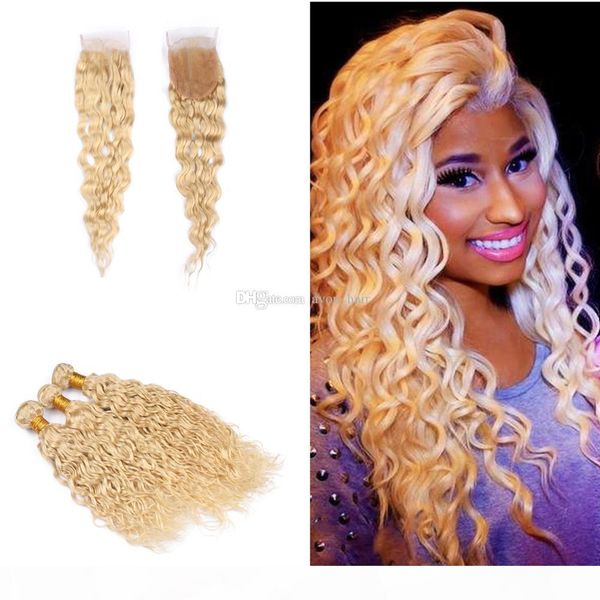 pure color 613 water wave hair weaves 3bundles with closure 4x4 peruvian bleach blonde 613 wet wavy hair weft extensions with closure, Black;brown
pure color 613 water wave hair weaves 3bundles with closure 4x4 peruvian bleach blonde 613 wet wavy hair weft extensions with closure, Black;brown