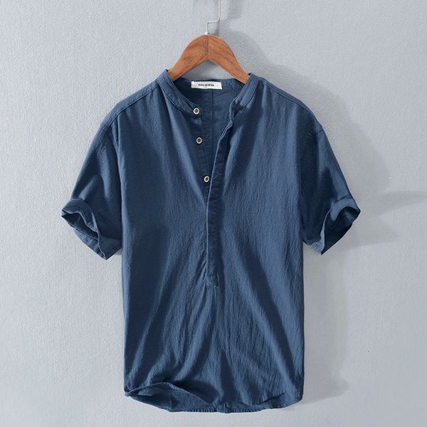 2021 new stand collar pullover short-sleeved linen summer casual fashion shirts for men solid comfortable shirt mens chemise jkrm, White;black
2021 new stand collar pullover short-sleeved linen summer casual fashion shirts for men solid comfortable shirt mens chemise jkrm, White;black