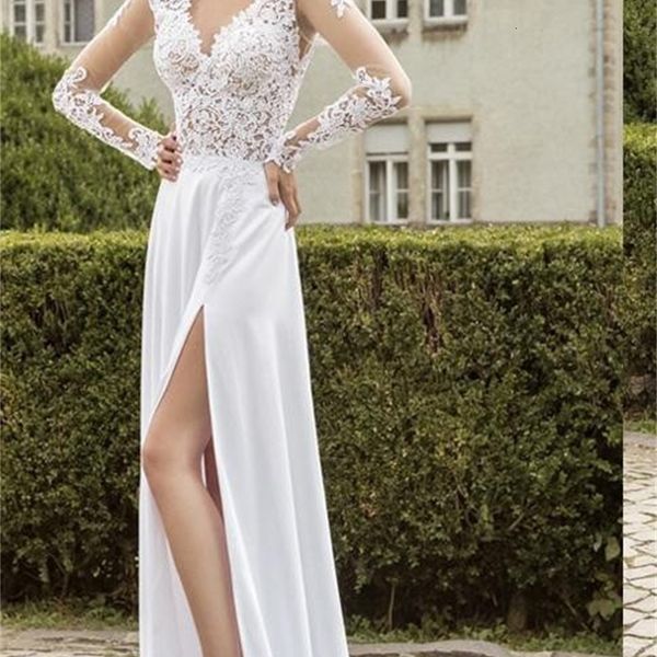vestidos noiva 2021 new arrival lace long sleeves v-neck chiffon beach wedding with split bridal gowns robe de mariage l9c5, White
vestidos noiva 2021 new arrival lace long sleeves v-neck chiffon beach wedding with split bridal gowns robe de mariage l9c5, White