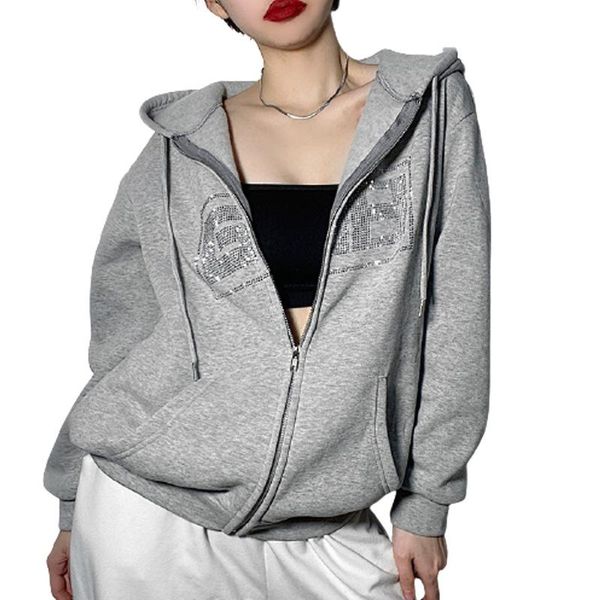 women's hoodies & sweatshirts 2021 autumn winter rhinestone letter print women long sleeve harajuku sweatshirt zipper loose oversized s, Black
women's hoodies & sweatshirts 2021 autumn winter rhinestone letter print women long sleeve harajuku sweatshirt zipper loose oversized s, Black