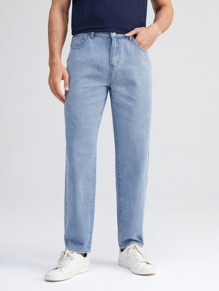 men slant pocket straight leg jeans o3yt#, Blue