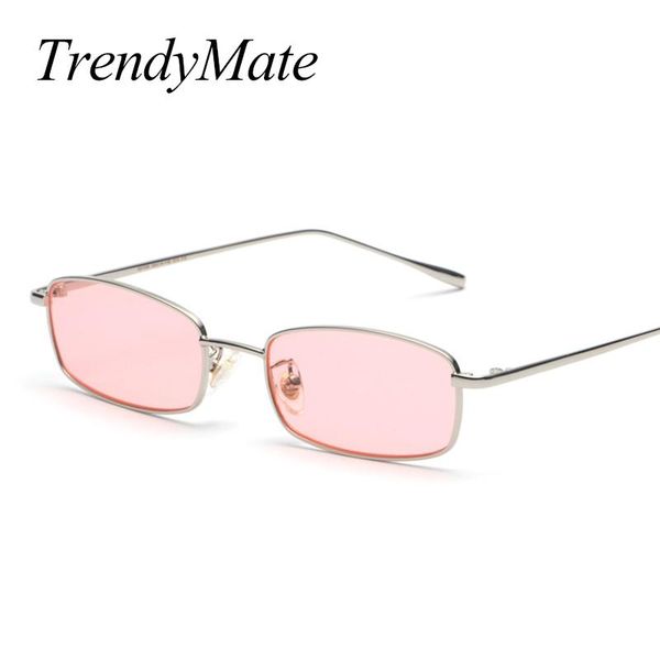 sunglasses fashion small rectangle men brand designer metal frame clear pink red lens women uv400 glasses 1283t, White;black
sunglasses fashion small rectangle men brand designer metal frame clear pink red lens women uv400 glasses 1283t, White;black