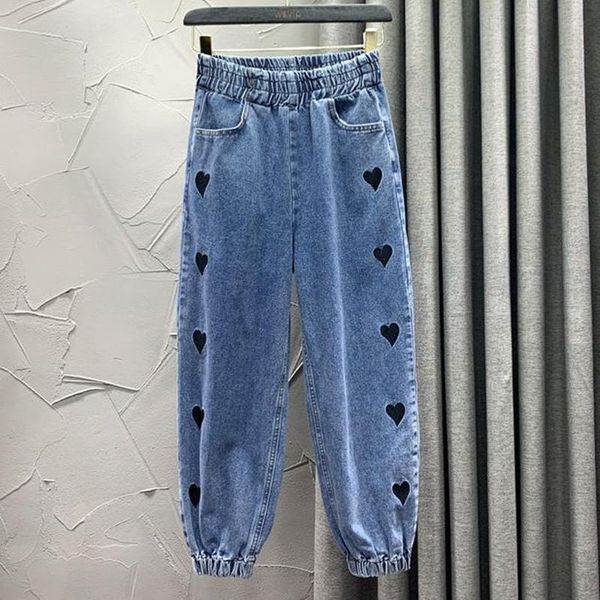 women's jeans women 2021 spring heart shaped streetwear high waist wide leg trousers retro casual loose straight denim ins, Blue
women's jeans women 2021 spring heart shaped streetwear high waist wide leg trousers retro casual loose straight denim ins, Blue
