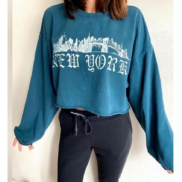 women's hoodies & sweatshirts blue vintage letter printing sweatshirt women cropped long sleeve o neck loose girl plus size fall e, Black
women's hoodies & sweatshirts blue vintage letter printing sweatshirt women cropped long sleeve o neck loose girl plus size fall e, Black