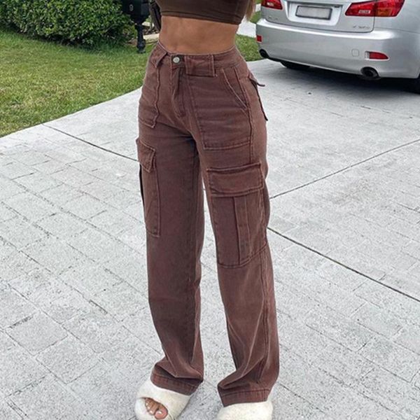 women's jeans autumn casual pockets brown long trousers women high waist straight pants capris fashion y2k 90s aesthetic vintage, Blue
women's jeans autumn casual pockets brown long trousers women high waist straight pants capris fashion y2k 90s aesthetic vintage, Blue