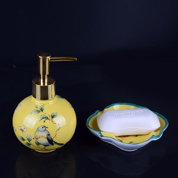 bath accessory set yellow pattern ceramic hand soap bottle shampoo personality lotion toilet dish exquisite bathroom supplies
bath accessory set yellow pattern ceramic hand soap bottle shampoo personality lotion toilet dish exquisite bathroom supplies