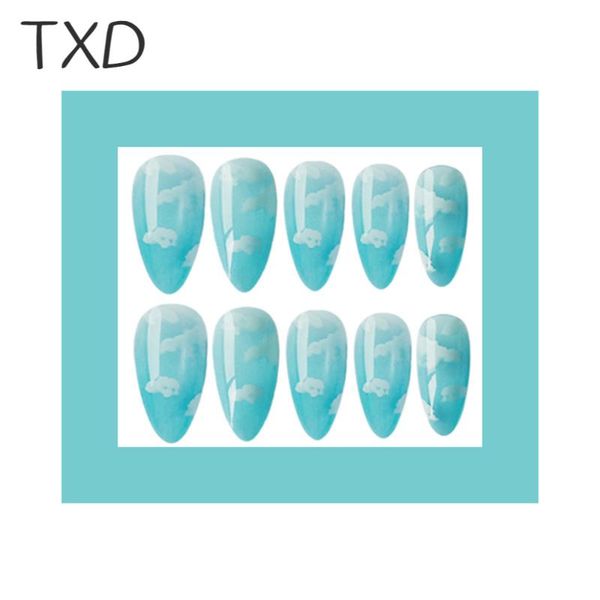 false nails txd 24 pieces/set of blue sky and white clouds pattern design fake diy nail tools french full coverage glue, Red;gold
false nails txd 24 pieces/set of blue sky and white clouds pattern design fake diy nail tools french full coverage glue, Red;gold