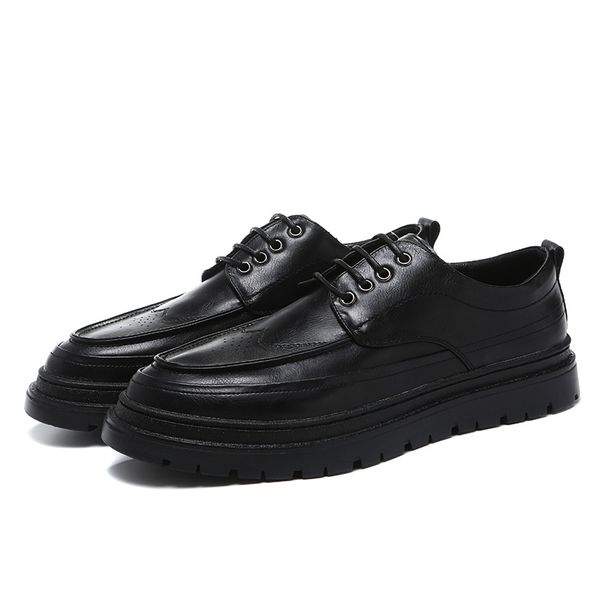 european and american thick bottom british dress shoes thin strap pointed toe business banquet retro men's leather shoes, Black
european and american thick bottom british dress shoes thin strap pointed toe business banquet retro men's leather shoes, Black