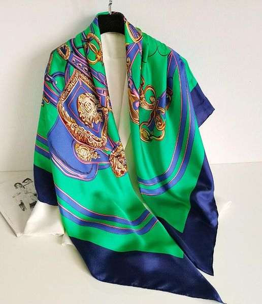 scarves women's 100% pure silk 12mm twill printed big square scarf wrap kerchief 88cm 34.5" wj015, Blue;gray
scarves women's 100% pure silk 12mm twill printed big square scarf wrap kerchief 88cm 34.5" wj015, Blue;gray