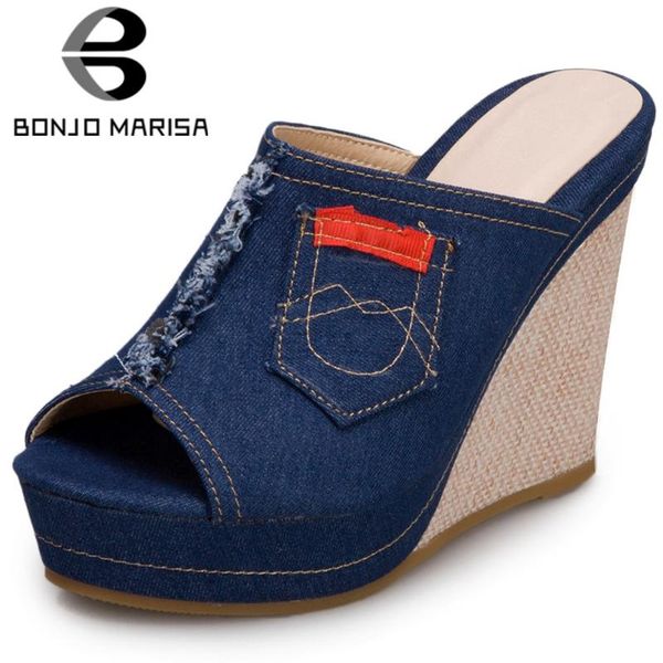 slippers bonjomarisa brand design denim slides fashion sweet high wedges women 2021 summer casual platform shoes woman, Black
slippers bonjomarisa brand design denim slides fashion sweet high wedges women 2021 summer casual platform shoes woman, Black