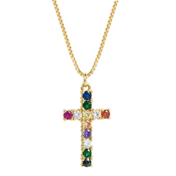 pendant necklaces 2pcs delicate cross with a brass micro-inlaid colorful zircon necklace, Silver
pendant necklaces 2pcs delicate cross with a brass micro-inlaid colorful zircon necklace, Silver