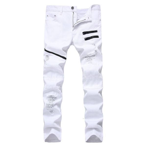 white red cat slender ny ripped multiple rits decoration casual hip hop jeans men streetwear denim broek, Blue
white red cat slender ny ripped multiple rits decoration casual hip hop jeans men streetwear denim broek, Blue