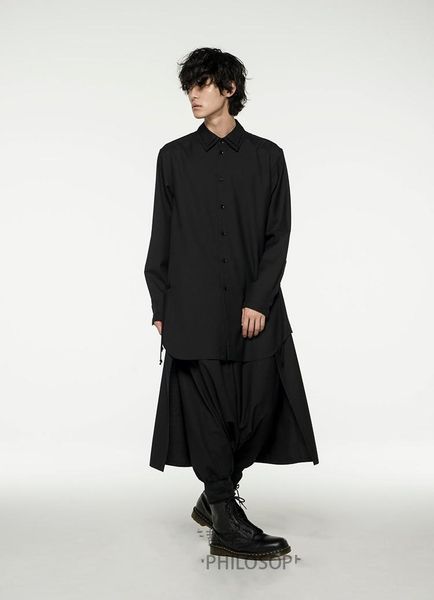new men's clothing fashion dj hair stylist double collar and short long design shirt plus size costumes, White;black
new men's clothing fashion dj hair stylist double collar and short long design shirt plus size costumes, White;black