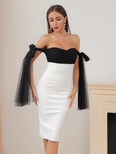 black white trimmings bodycon rayon bandage elegant dress party at night dressed i63l
black white trimmings bodycon rayon bandage elegant dress party at night dressed i63l