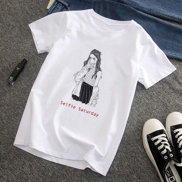 summer fashion women's t-shirts short sleeved t-shirts harajuku selfie saturday printed female o collar casual, White
summer fashion women's t-shirts short sleeved t-shirts harajuku selfie saturday printed female o collar casual, White