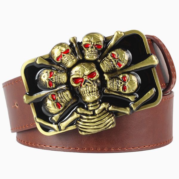 2021 new men's face buckel skeleton big buckle skull luck heavy metal rcok belt ghost head style demon belts v3zn, Black;brown
2021 new men's face buckel skeleton big buckle skull luck heavy metal rcok belt ghost head style demon belts v3zn, Black;brown