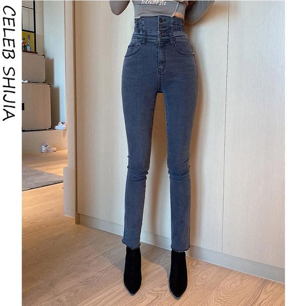 women's jeans shijia three button skinny woman high waist elastic gray pencil pants female denim trousers chic korean slim bottom sprin, Blue
women's jeans shijia three button skinny woman high waist elastic gray pencil pants female denim trousers chic korean slim bottom sprin, Blue