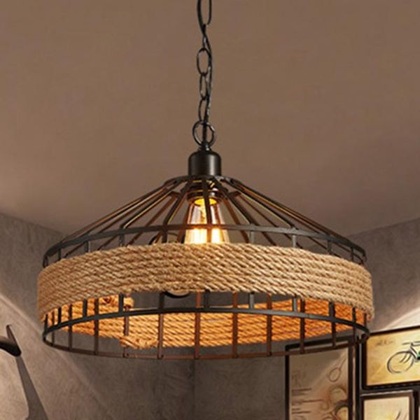 pendant lamps creative retro led chandelier light manila rope twined ceiling lamp nordic personality round iron
pendant lamps creative retro led chandelier light manila rope twined ceiling lamp nordic personality round iron