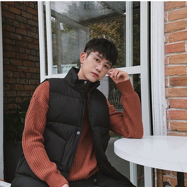 men autumn and winter youth men's thickened korean fashion cool down cotton vest sleeveless coat, Black;white
men autumn and winter youth men's thickened korean fashion cool down cotton vest sleeveless coat, Black;white