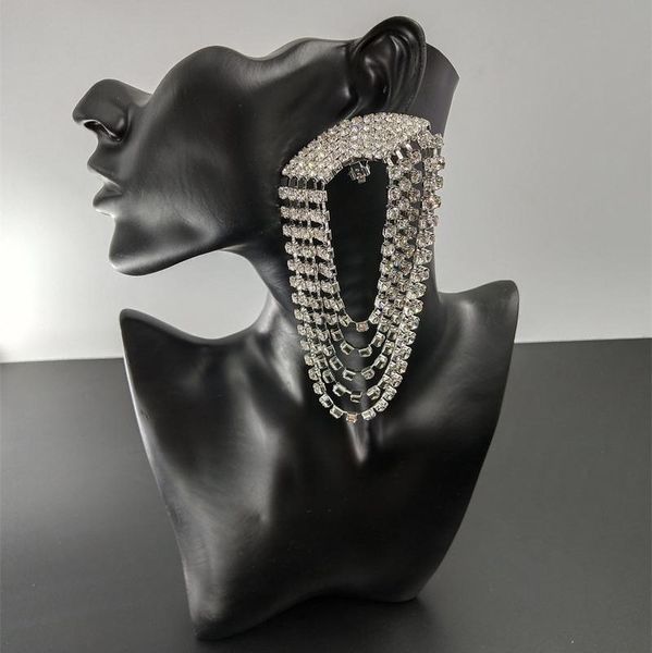 2021 spring festival gala stars with exaggerated long style fashion temperament shiny brass claw inlaid rhinestone earrings, Silver
2021 spring festival gala stars with exaggerated long style fashion temperament shiny brass claw inlaid rhinestone earrings, Silver