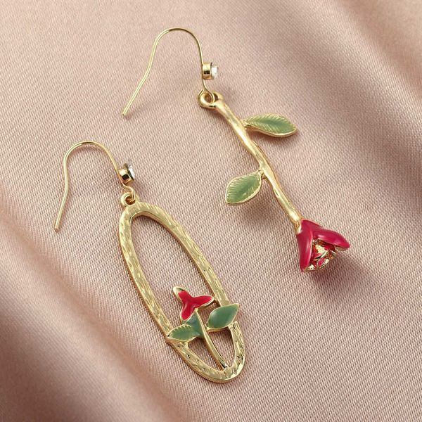 ez3303 fashion accessories french temperament asymmetric rose niche earrings, Silver
ez3303 fashion accessories french temperament asymmetric rose niche earrings, Silver