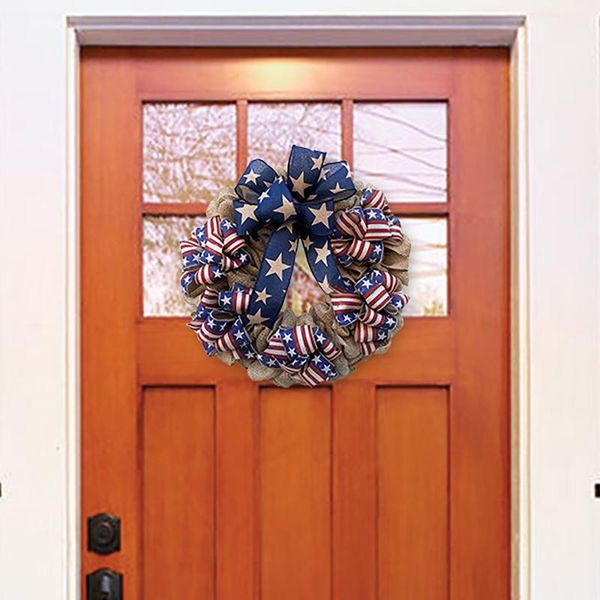 decorative flowers & wreaths patriotic burlaps and american flag ribbon wreath for julys front door garland decor household decoration
decorative flowers & wreaths patriotic burlaps and american flag ribbon wreath for julys front door garland decor household decoration