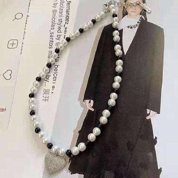pendant necklaces 2021 fashion black white pearl zircon copper choker necklace cute chain bling love heart for women jewelry girl gift, Silver
pendant necklaces 2021 fashion black white pearl zircon copper choker necklace cute chain bling love heart for women jewelry girl gift, Silver
