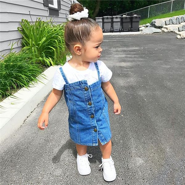 1-4t toddler kids baby girls clothes set t-shirt denim bib skirt dress set 2pcs fashion streetwear cute sweet outfits, White
1-4t toddler kids baby girls clothes set t-shirt denim bib skirt dress set 2pcs fashion streetwear cute sweet outfits, White