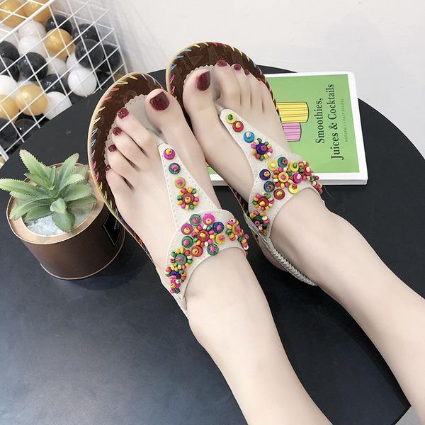 sandals flip flops women summer for beaded bohemian style wedges ladies sewing thread non-slip rubber 43, Black
sandals flip flops women summer for beaded bohemian style wedges ladies sewing thread non-slip rubber 43, Black