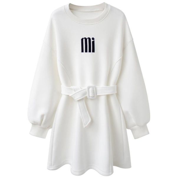 women's hoodies & sweatshirts 2021 autumn winter clothes women fashion o-neck dress with belt fleece long sweatshirt waist tighten, Black
women's hoodies & sweatshirts 2021 autumn winter clothes women fashion o-neck dress with belt fleece long sweatshirt waist tighten, Black