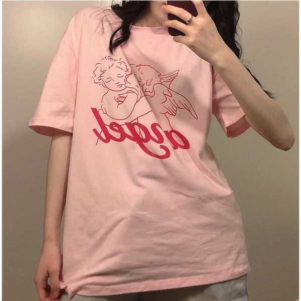 women's t-shirt 2021 summer korean style trend bf loose women t shirt solid color harajuku students cartoon print tee o-neck wild, White
women's t-shirt 2021 summer korean style trend bf loose women t shirt solid color harajuku students cartoon print tee o-neck wild, White