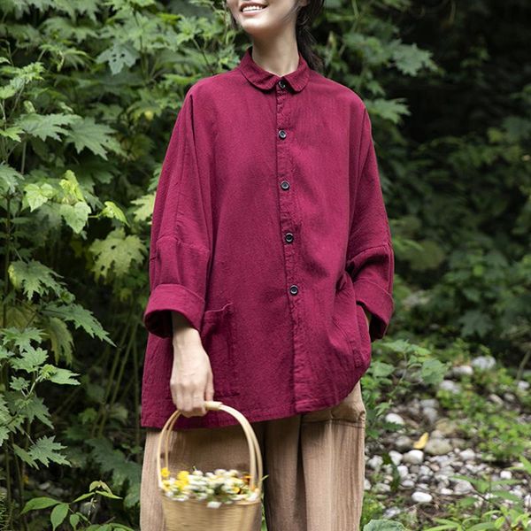 women's blouses & shirts johnature women vintage and cotton linen chinese style patchwork pockets button female clothes spring, White
women's blouses & shirts johnature women vintage and cotton linen chinese style patchwork pockets button female clothes spring, White