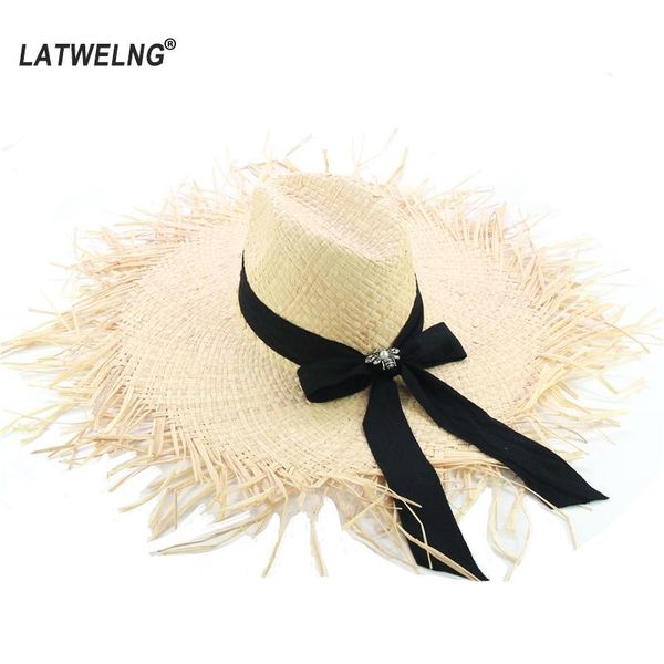 wide brim hats 2021 designer women oversized summer fashion long bow raffia beach hat large straw visor cap with bee wholesale, Blue;gray
wide brim hats 2021 designer women oversized summer fashion long bow raffia beach hat large straw visor cap with bee wholesale, Blue;gray