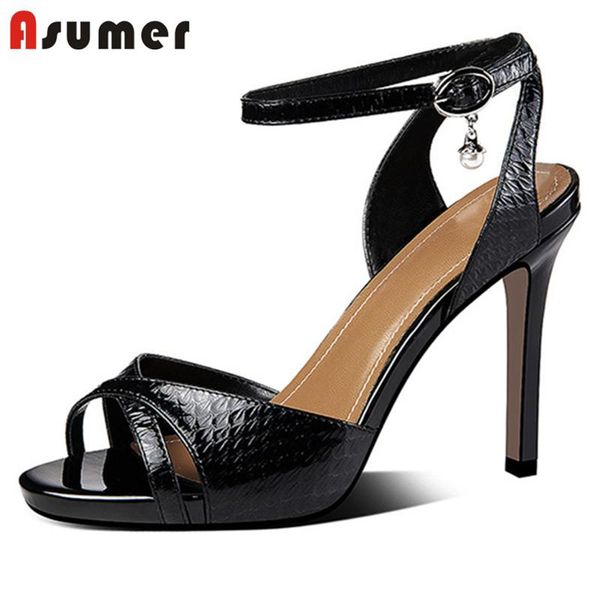sandals asumer 2021 est thin high heels ladies dress party wedding shoes buckle peep toe genuine leather, Black
sandals asumer 2021 est thin high heels ladies dress party wedding shoes buckle peep toe genuine leather, Black
