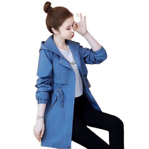 women's trench coats 202 spring autumn jacket mid-length windbreaker coat splicing zipper pocket loose thin all-match female outerwear, Tan;black
women's trench coats 202 spring autumn jacket mid-length windbreaker coat splicing zipper pocket loose thin all-match female outerwear, Tan;black