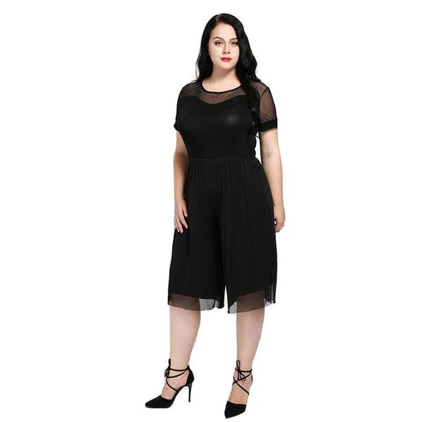 women's jumpsuits & rompers women summer jumpsuit net yarn stitching plus size 6xl playsuits loose short sleeve bodysuits wide leg zoj1, Black;white
women's jumpsuits & rompers women summer jumpsuit net yarn stitching plus size 6xl playsuits loose short sleeve bodysuits wide leg zoj1, Black;white