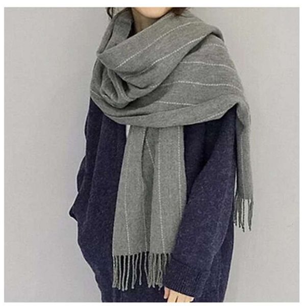 korean student fashion grey stripe cashmere like scarf for men and women, Blue;black
korean student fashion grey stripe cashmere like scarf for men and women, Blue;black