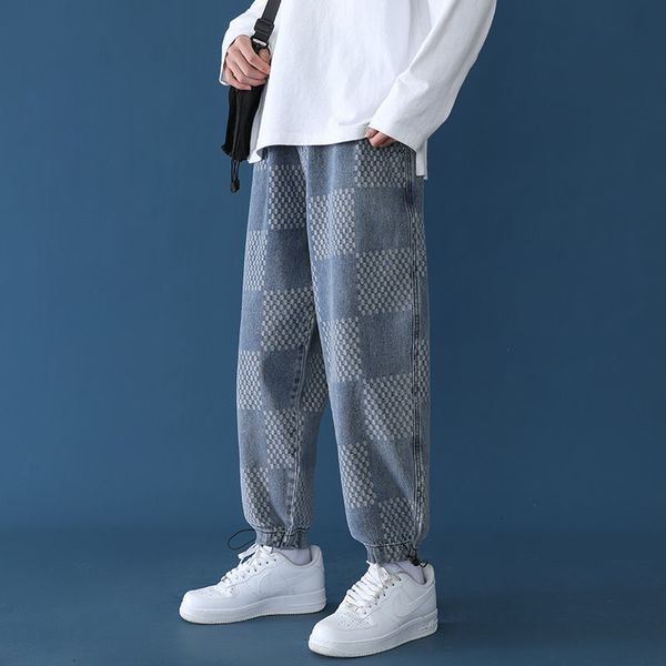 2021 new korean plaid men's fashion retro casual wide-leg jeans men streetwear loose hip-hop drawstring denim trousers mens m-5xl cc4q, Black
2021 new korean plaid men's fashion retro casual wide-leg jeans men streetwear loose hip-hop drawstring denim trousers mens m-5xl cc4q, Black