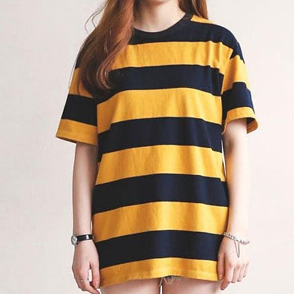 women's t-shirt ladies girls striped short sleeve cloth casual wear harajuku, White
women's t-shirt ladies girls striped short sleeve cloth casual wear harajuku, White
