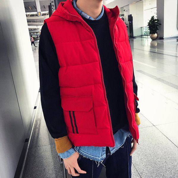 2021 new large autumn and winter down cotton vest for men, Black;white
