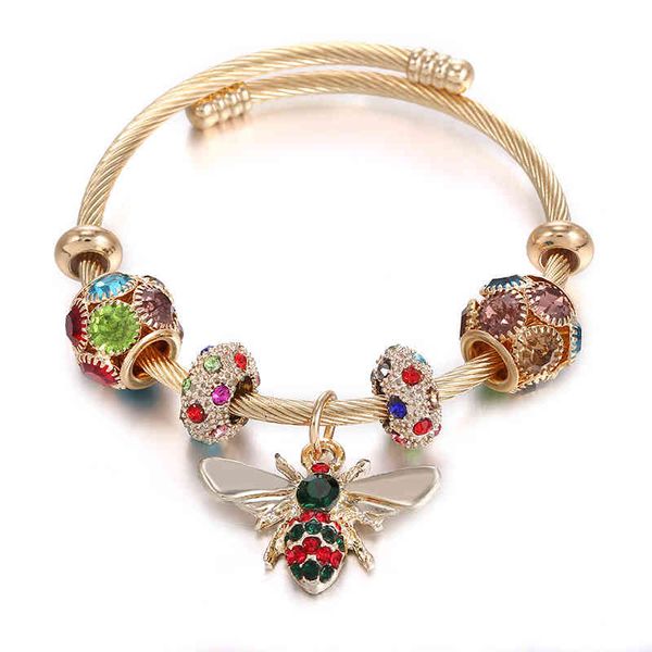 9 style bee stainls steel bracelet colorful diamond jewelry wholale for women girls, Golden;silver
9 style bee stainls steel bracelet colorful diamond jewelry wholale for women girls, Golden;silver