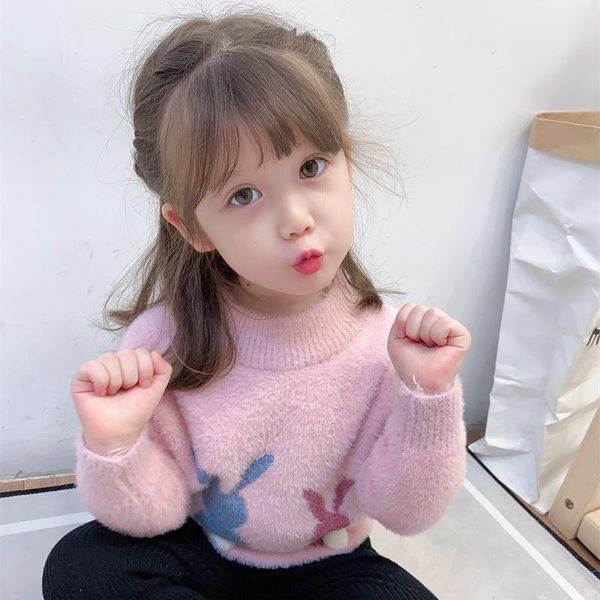 pullover girls sweater knitted pullovers printed baby warm outerwear 2021 autumn winter children's clothes solid color, Blue
pullover girls sweater knitted pullovers printed baby warm outerwear 2021 autumn winter children's clothes solid color, Blue