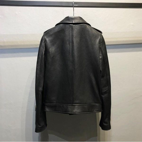 women's leather & faux genuine 100% short jacket women spring autumn biker motorcycle sheepskin coat fashion zip slim office lady outer, Black 
women's leather & faux genuine 100% short jacket women spring autumn biker motorcycle sheepskin coat fashion zip slim office lady outer, Black